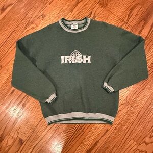 Jerzees Green Crewneck Sweater with Irish Design